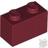 Lego Brick 1x2, Dark red