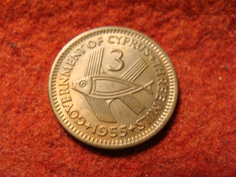 Ciprus bronz 3 mils 1955 UNC