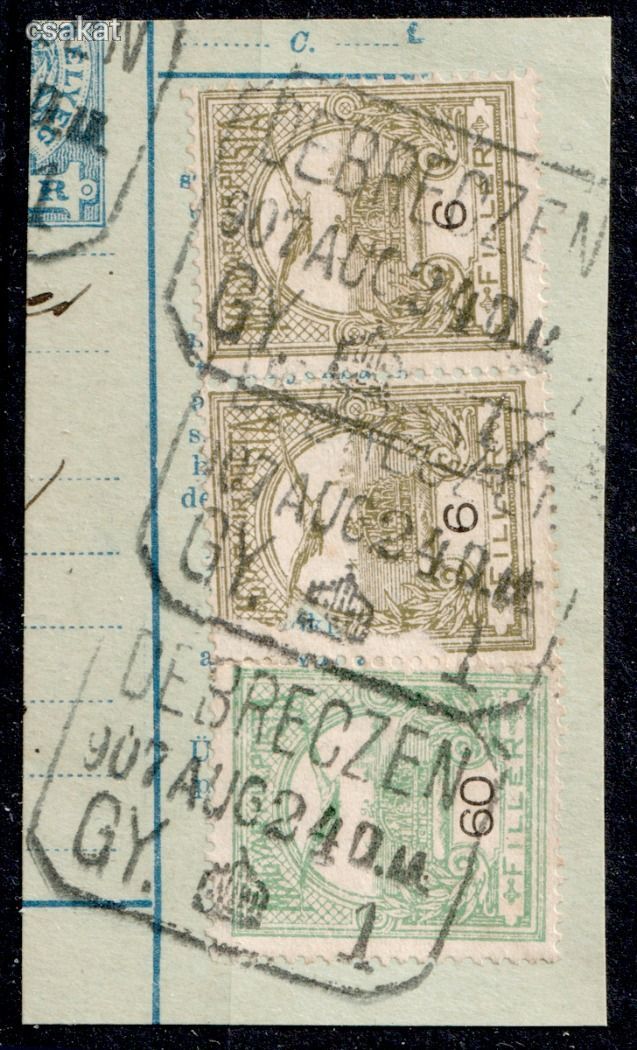1907 turul DEBRECZEN / 1 postai gyűjőhely bélyegzés PU GY10 / 500 pont  (d47)