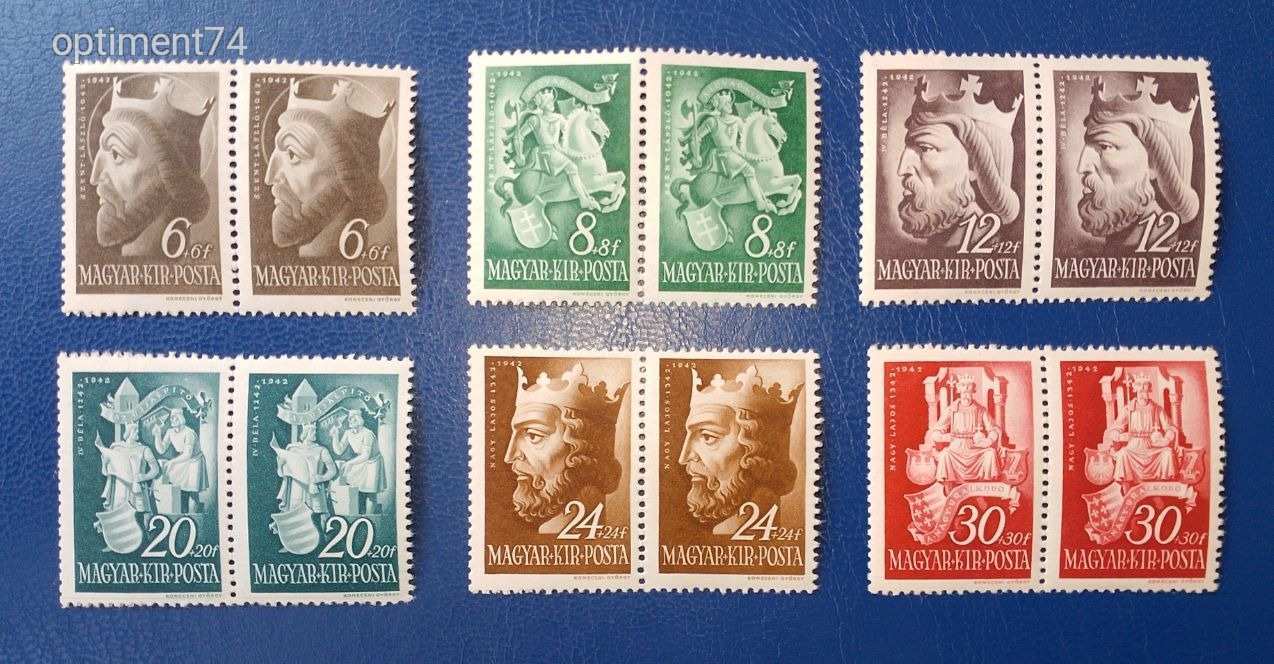1942. Királyok  ** teljes sor párban - Postatiszta, falcmentes, szép bélyegek