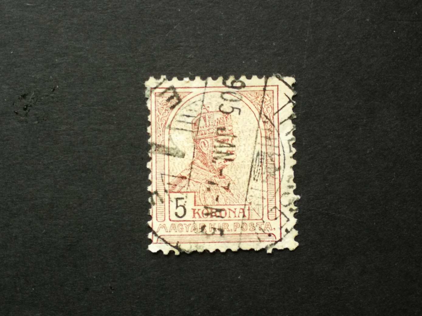 Magyarország 1900 Turul 5 K borítékmaradványon A
