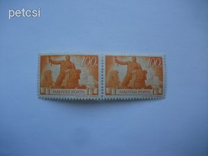 Magyar bélyeg újjáépítés 100 P 1945 bélyegpár