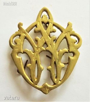 Régi nemesi címer / monogram-kitűző