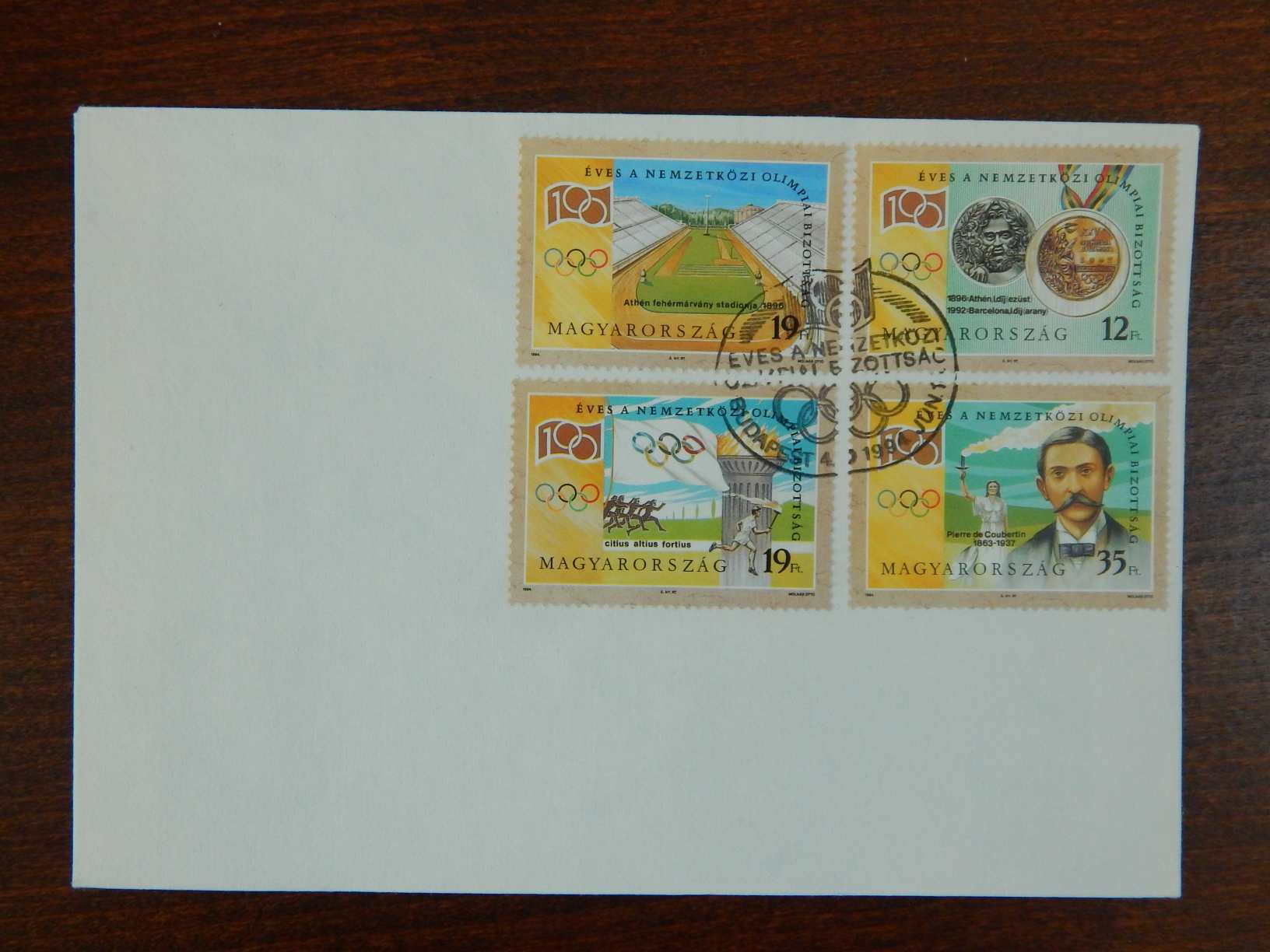 FDC 1994. 100 éves a Nemzetközi Olimpiai Bizottság bélyegsorral
