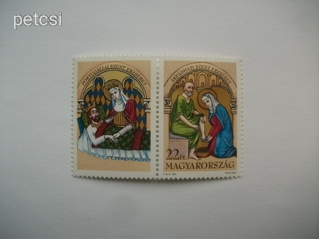 Magyar bélyeg Árpádházi Szent Erzsébet és Portugáliai Szent Erzsébet 22 ft 1995