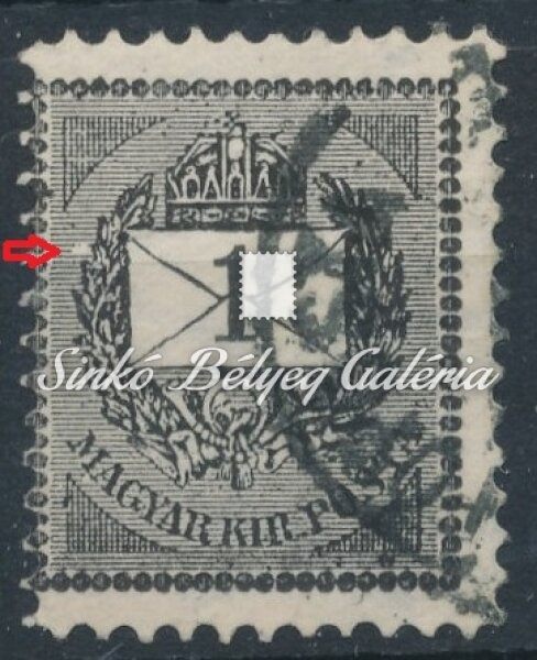1889. Feketeszámú krajcáros 1kr bélyeg