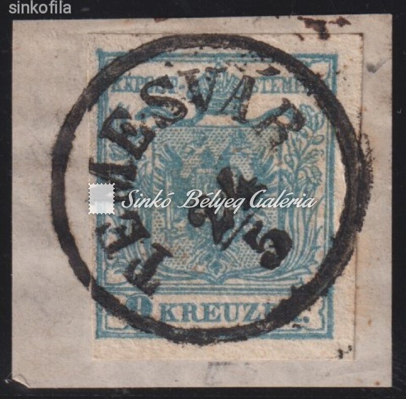 1850. Könyvnyomat 9kr, TEMESVÁR