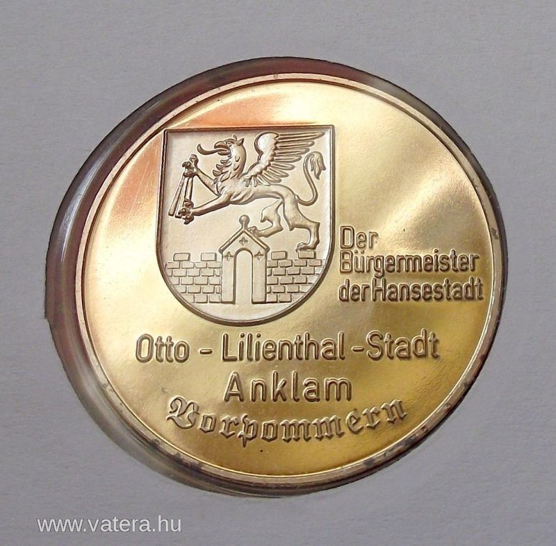 LILIENTHAL - 100 ÉVES A REPÜLÉS, ÉRMÉS BORÍTÉK BÉLYEGGEL, PP!