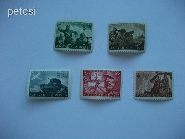 Magyar bélyeg / bélyegsor katona 1941 2.