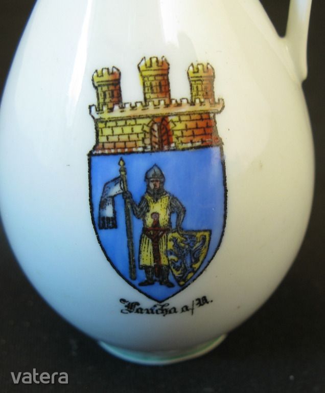 Német porcelán mini váza - vár cimerrel (meghosszabbítva: 3531556517 ...