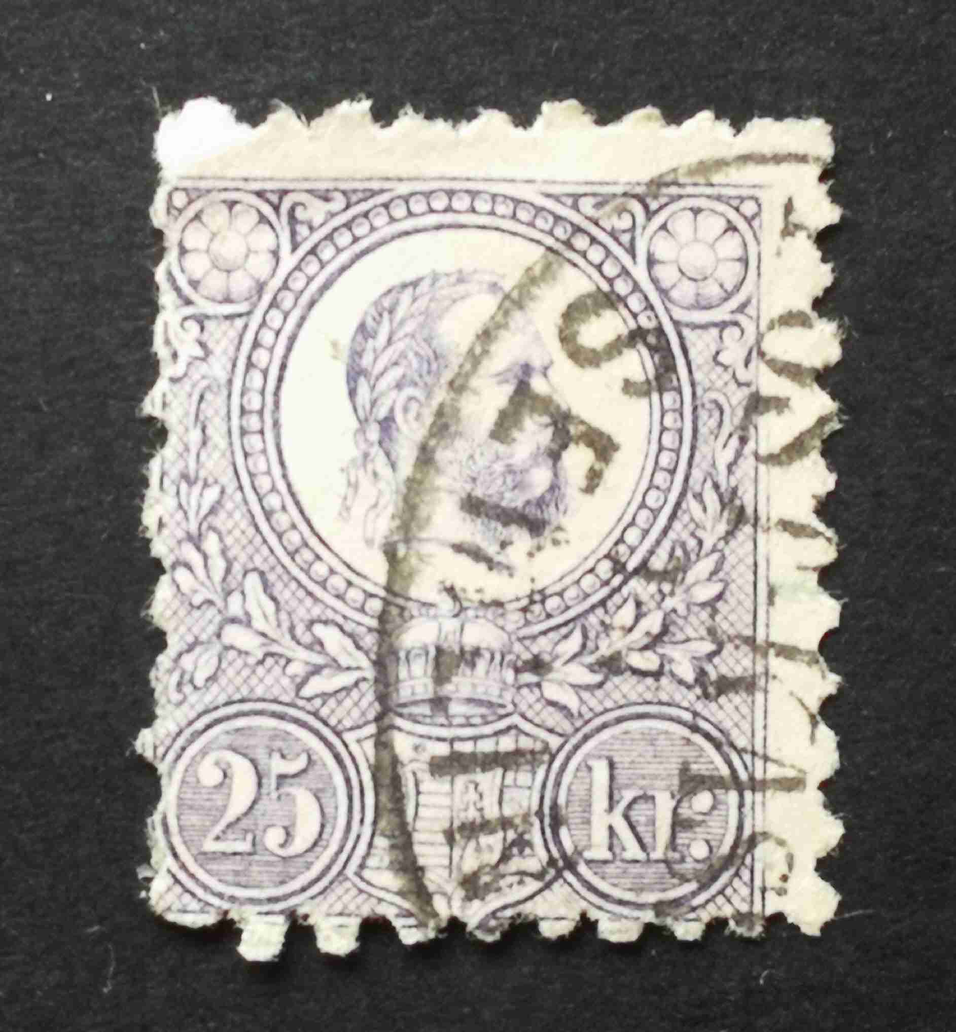 Magyarország 1871 Réznyomat 25 Kr (K.K.) POST KASS(E) SEMLIN, apró elvékonyodás, elfogazva H