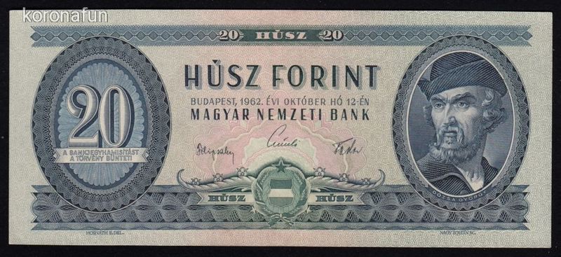 20 forint 1962 (EF+)