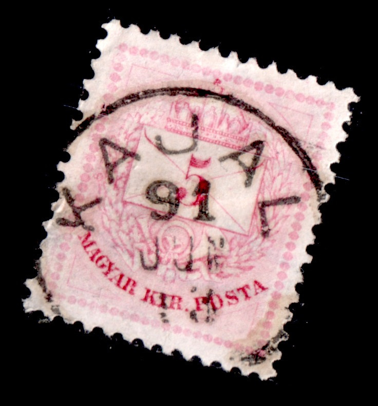 1881 színesszámú krajcáros kajal bélyegzés Felvidék Gudlin