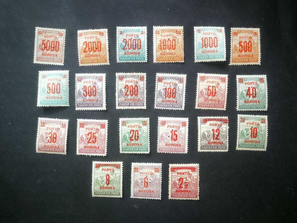 Magyarország 1921-25 Kisegítő portó 3-as lyukkal D