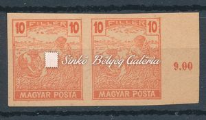 1919. Magyar Posta 10f pár - próbanyomat