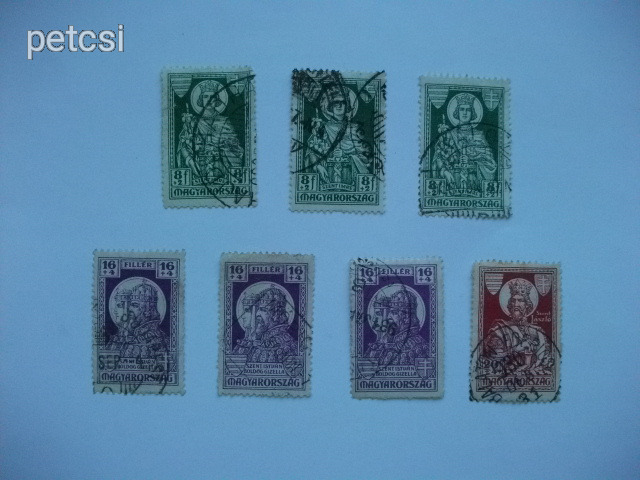 Magyar bélyeg Szent Imre 1930 7 db