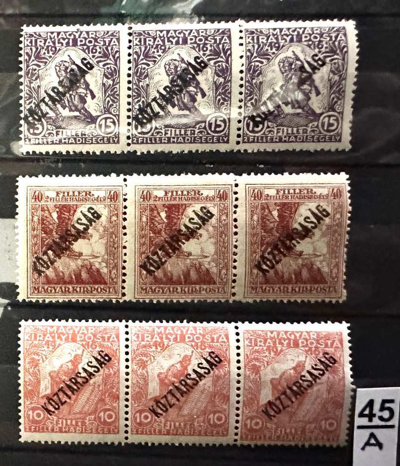 1918 HADISEGÉLY III. KÖZTÁRSASÁG  MAGYAR POSTATISZTA BÉLYEG SOR ** TÖMB