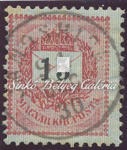 1889 Feketeszámú 15kr bélyeg JÁNOSHIDA