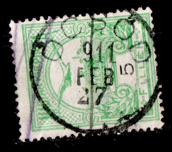 1909 Turul Öcsöd bélyegzés Gudlin E3.20 / 30 pont (a52)