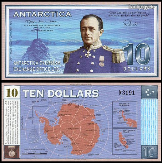 ANTARKTISZ 10 Dollars dollár 2001 UNC