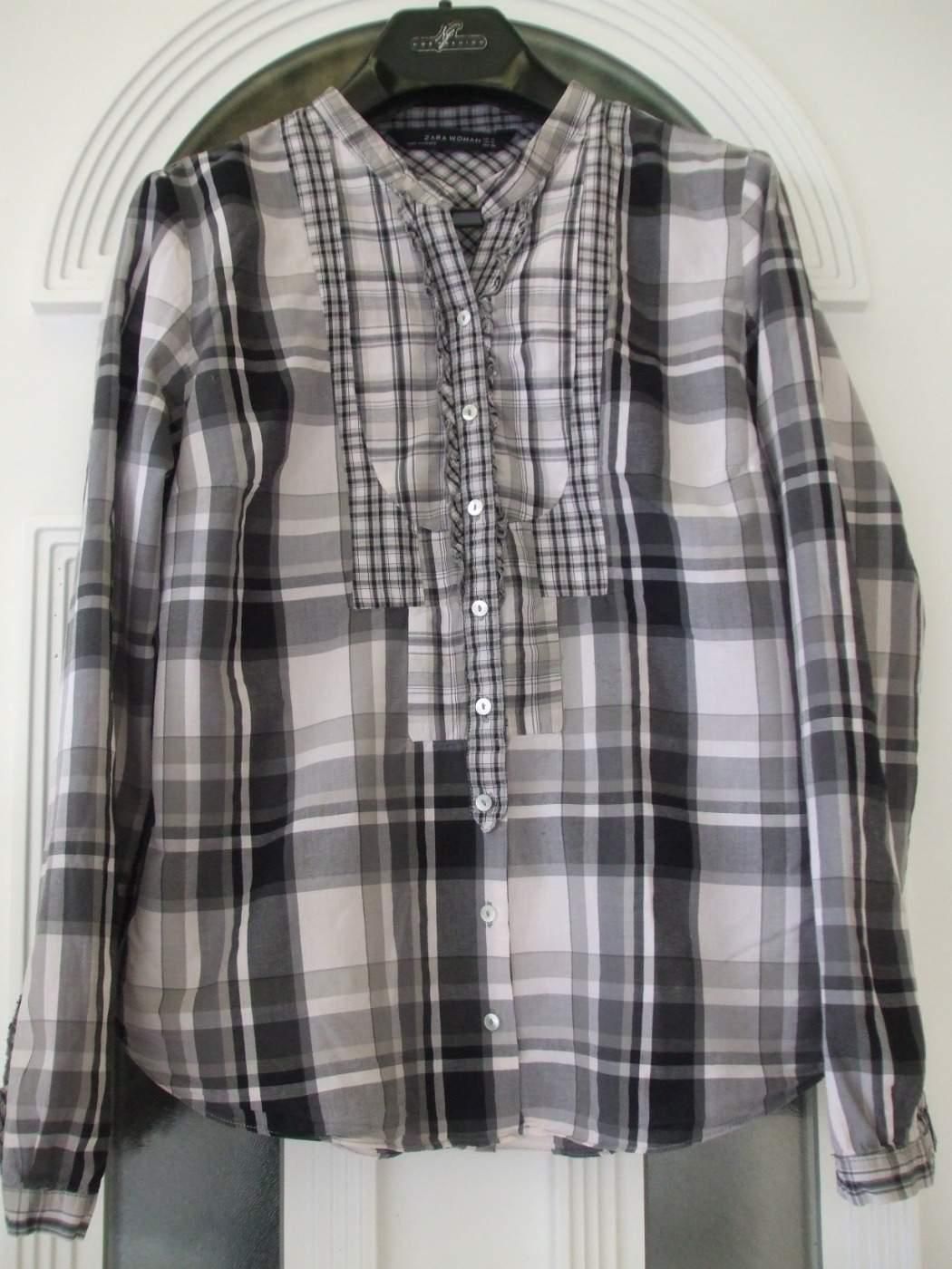 ZARA  KOCKÁS ING-BLÚZ S/M.