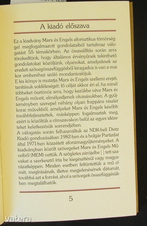 Marx- Engels : Aforizmák