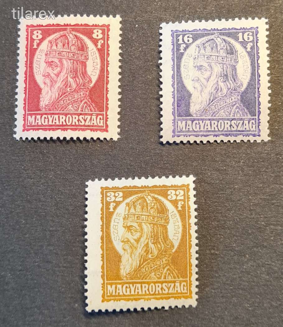 Bélyeg  1928  Szent István  II. ** ( MPIK  489-91  1800 Ft. )