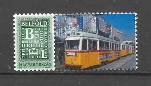 35 Személyes bélyeg Magyarország BKV 3873 UV típusú villamos 1956-os különjárat