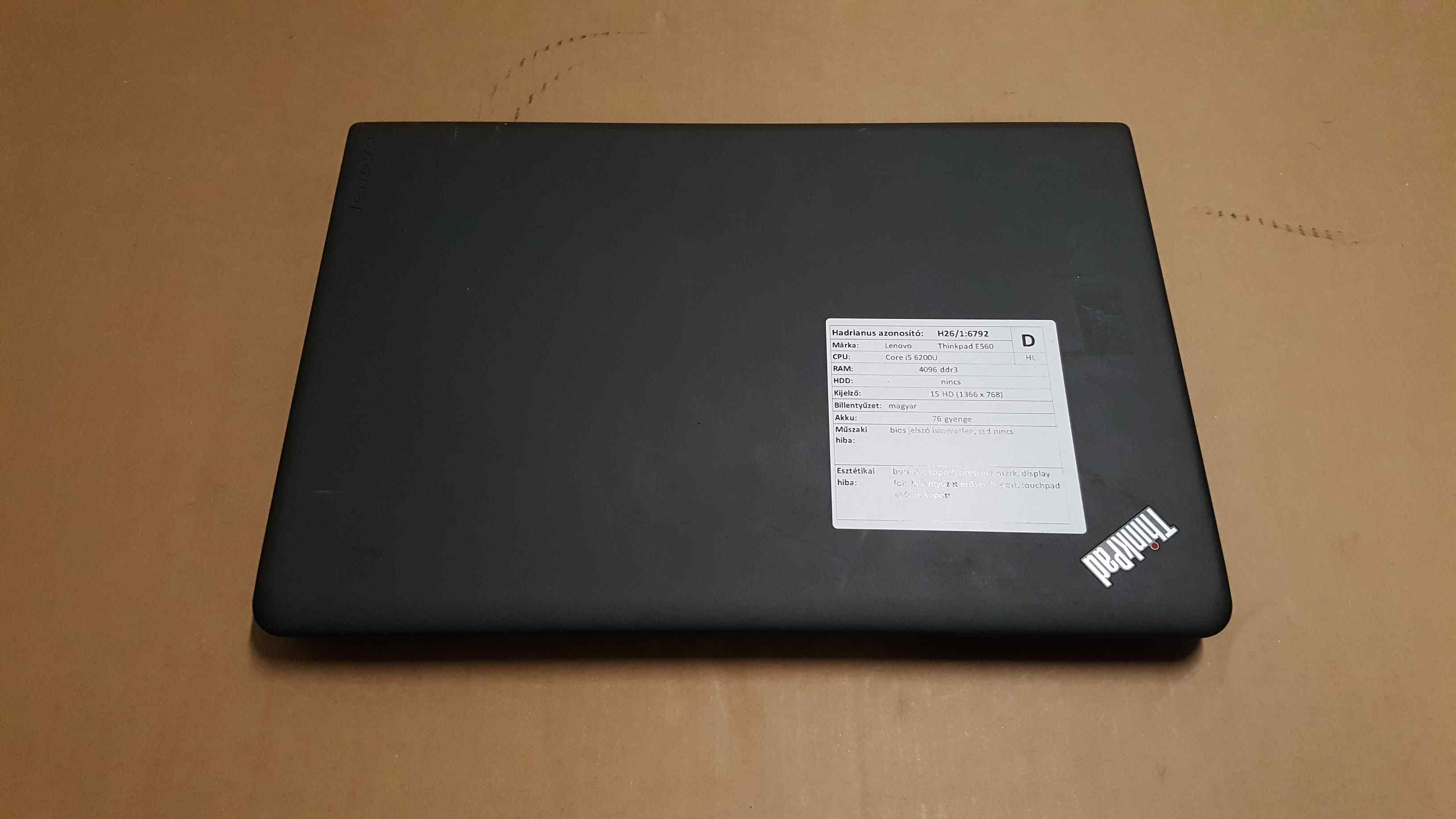 Lenovo Thinkpad E560