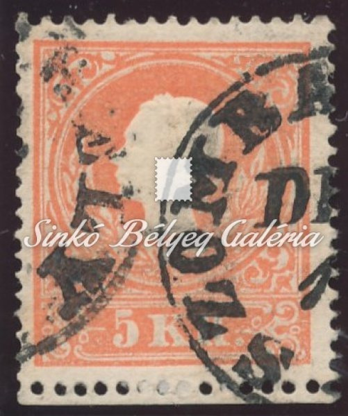 1858 Könyvnyomat dombornyomással 5kr Szombathely