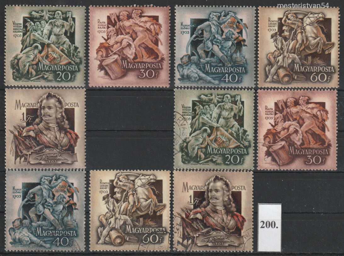 1953.II.Rákóczi Ferenc. Postatisztán+pecsételve. ##