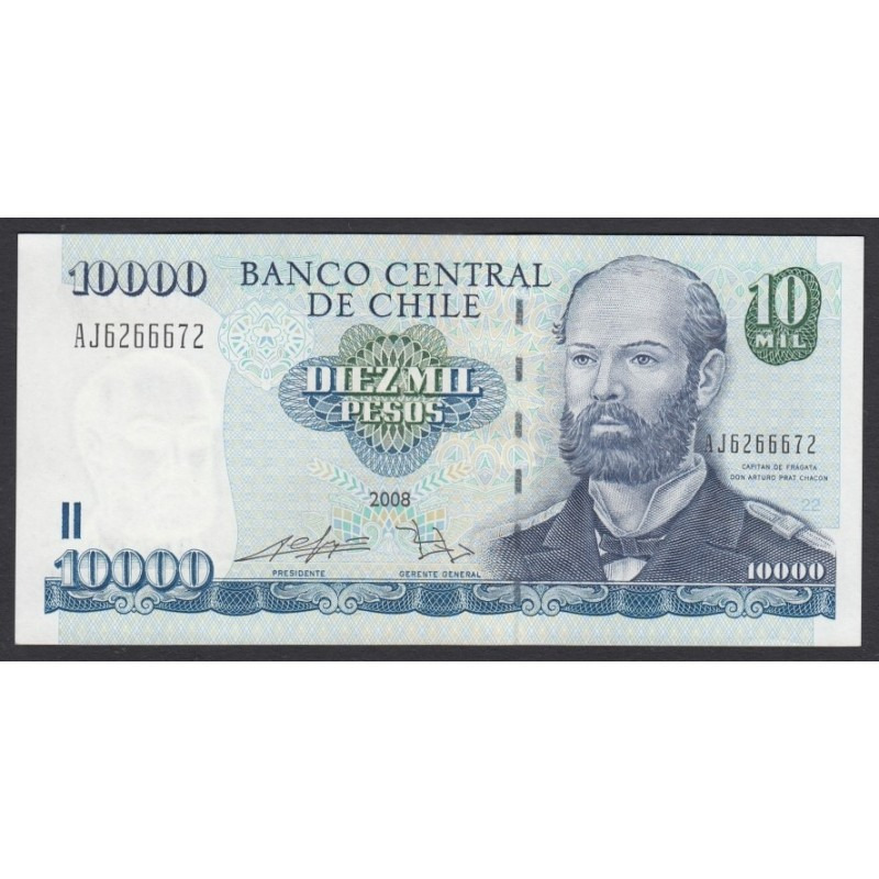 Chile, 10000 pesos 2008 EF+