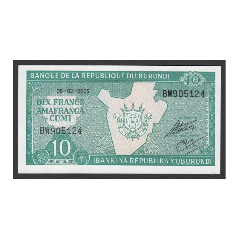 Burundi, 10 francs 2005 UNC
