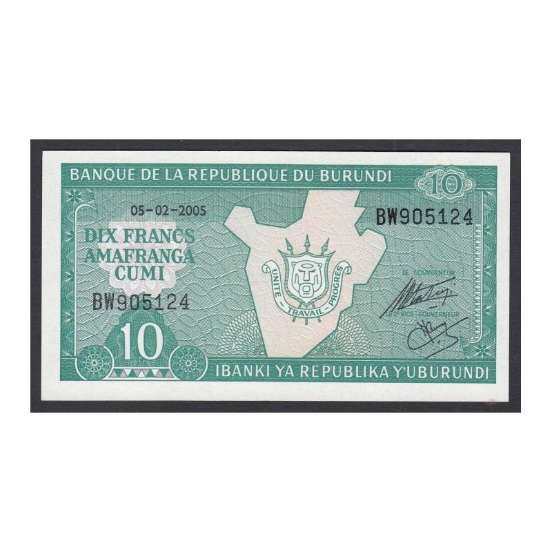 Burundi, 10 francs 2005 UNC