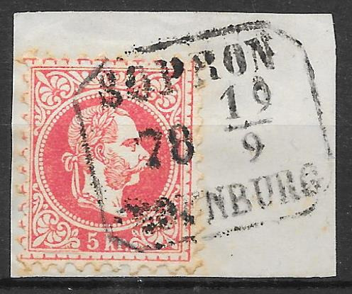 1867 5 kr belyeg sopron-odenburg 70/9/19 belyegzessel