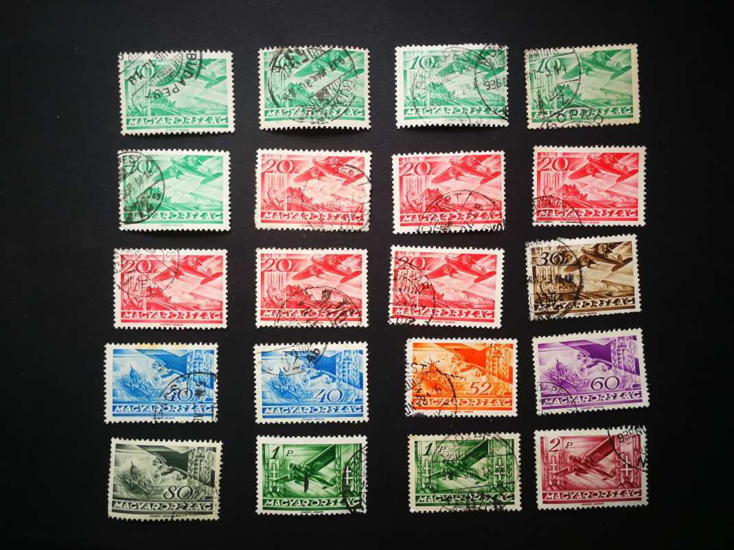 Magyarország 1936 Repülő 20 db pecsételt G3