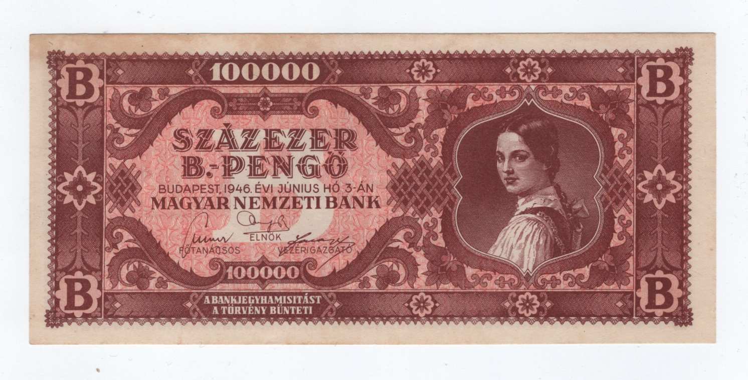 1946 100000 B-pengő EF