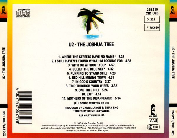 U2 - The Joshua Tree CD