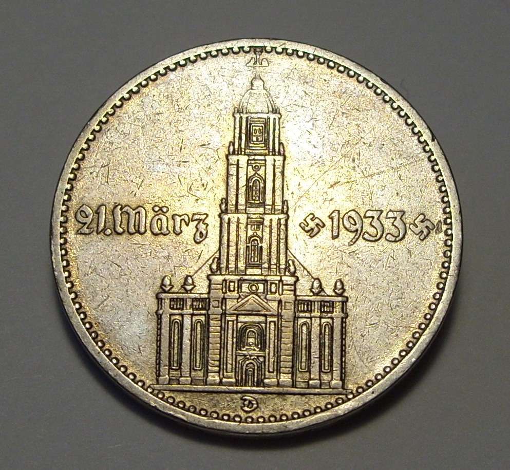 2 márka 1934 D Német dátumos ezüst