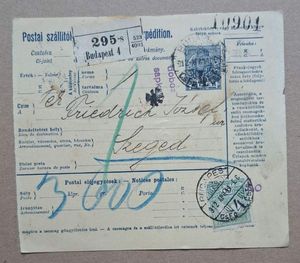 Szeged-Budapest 1912 postai szállító Friedrich József