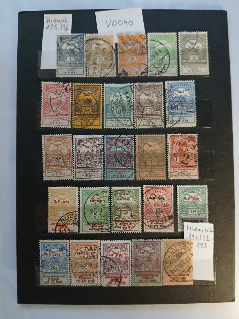 V0040 Magyar bélyeg 1913, 1914 160-193  hiányos falcos pecsételt