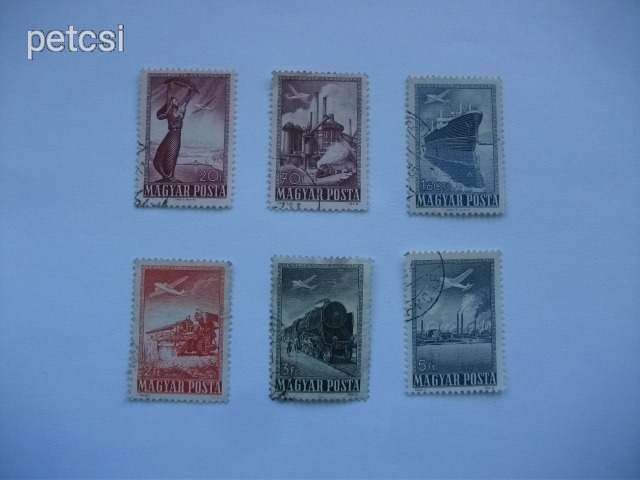 Magyar bélyeg / bélyegsor repülő 1950 hiányos