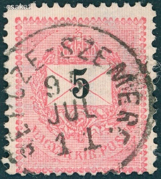 1889 feketeszámú krajcáros RÉPCZE-SZEMERE bélyegzés Sopron Gudlin E3.20 / 60p (d92)