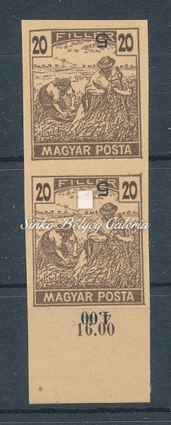 1919. Magyar Posta 20f pár - próbanyomat