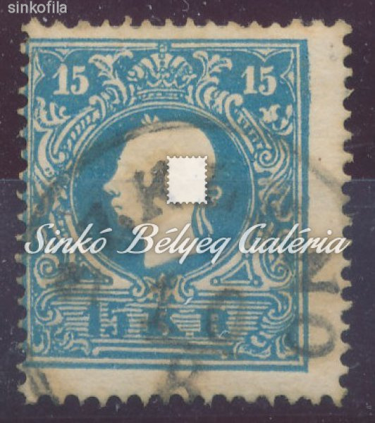 1858. Könyvnyomat dombornyomással 15kr, SZKLENO