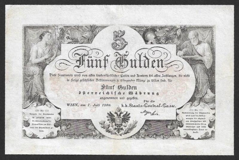 5 gulden 1866 VG+