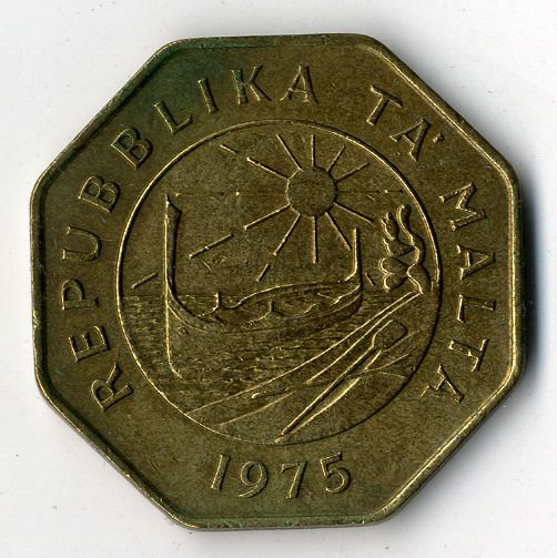 Málta réz 25 Cent 1975