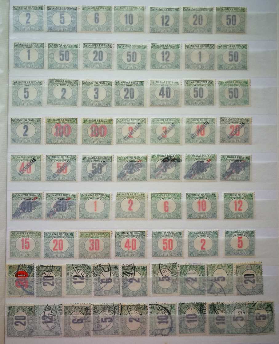 Magyarország 1914-20 68 db Portó, 49 db * és 19 db pecsételt G3