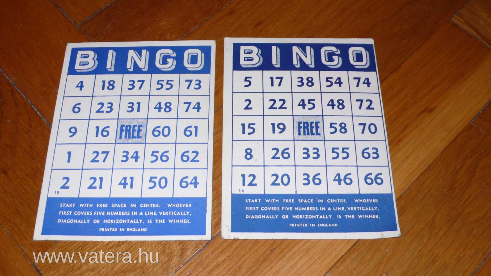 Régi játék Bingo - 2 db