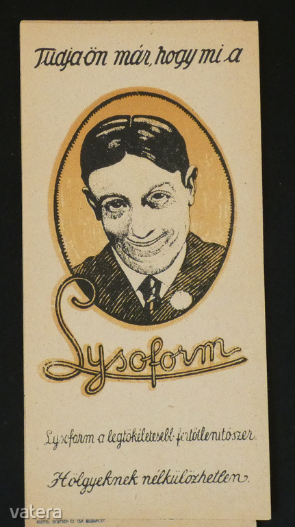 Lysoform reklám számolócédula